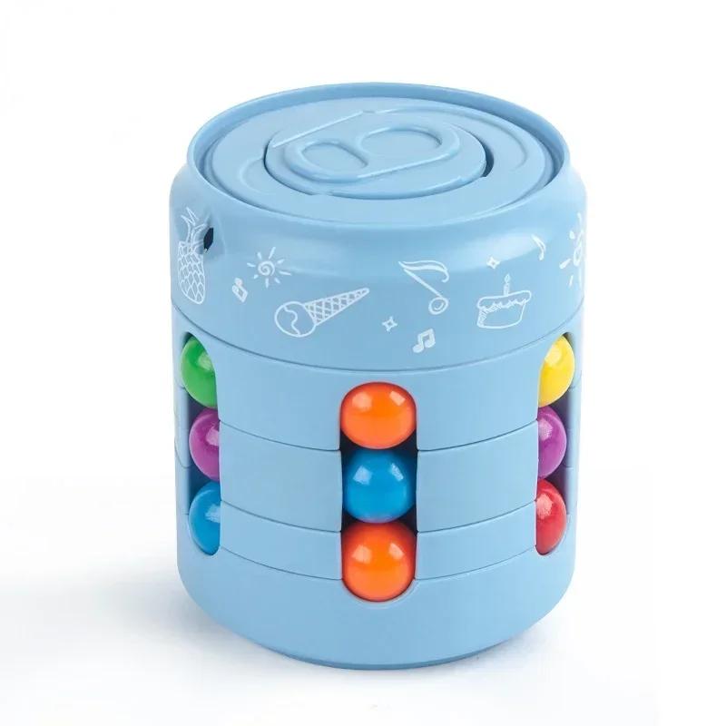 Getränkedose Würfel 3 in 1 Mehrere Funktionen Fidget Spinner Rotierender Magischer Bohnenwürfel Kreisel Bunte Bohnen Fingerkreisel Dekompression