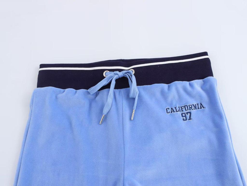 2025 Spring European & American Style Women's Embroidered Velvet Jacket and Casual Pants