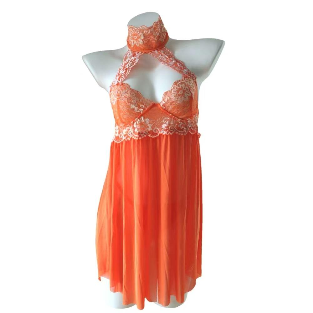 Women Transparent Nightwear Lace Babydoll Temptation Underwear Nightdress Sexy Sleepwear Floral Embroidery Night Dress Lingerie