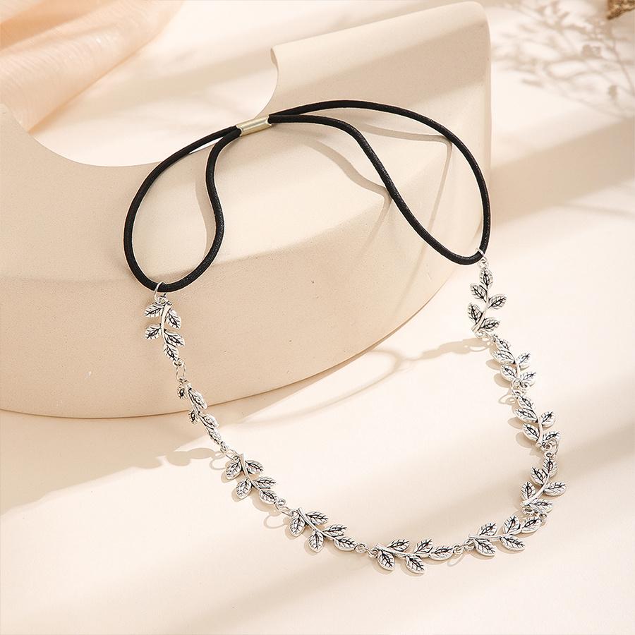 1pcs Leaf Chain Elastic Headband Alloy + Elastic