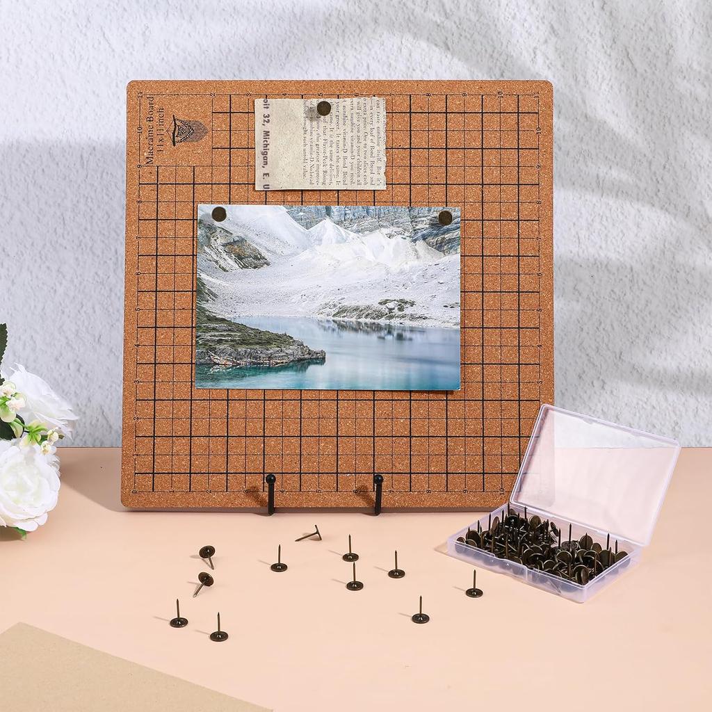 100Pcs Vintage Flat Thumb Tacks, Metal Heavy Duty Push P for Cork Board, Decorative Wood Push P for Home Office Worker Use, DIY Crafts Projects