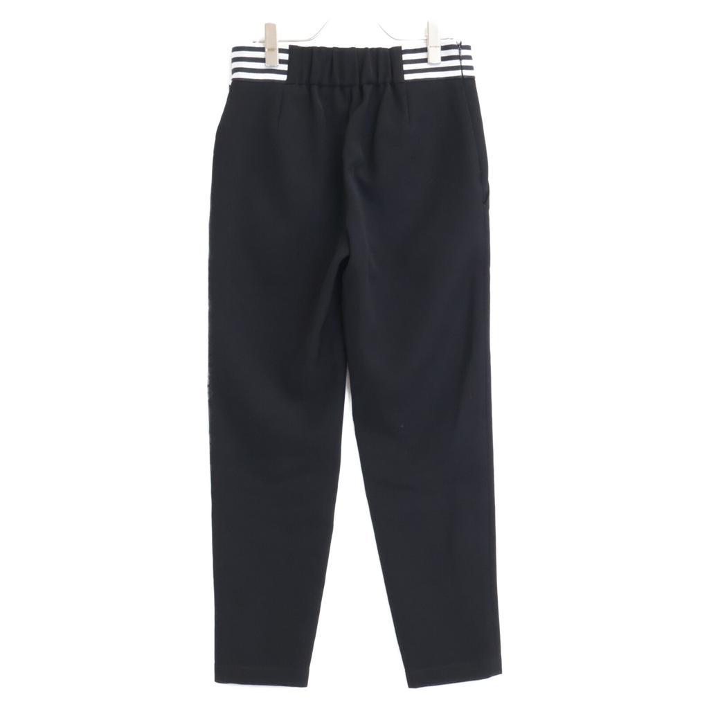 BORDERS at BALCONY BD2111-3G-03 Black Waist Cross Border Tapered Pants Bottoms 36 blackUsed