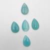 Natural Aqua Chalcedony Pear Cabochon Loose Gemstone Lot 5 Pcs 21*34-23*34 MM 176 CT For Jewelry Making