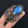 Labradorite Pendant, Handmade Gemstone 999 Copper Wire Wrapped Pendant Antique Jewelry, For Gift Silver Jewelry