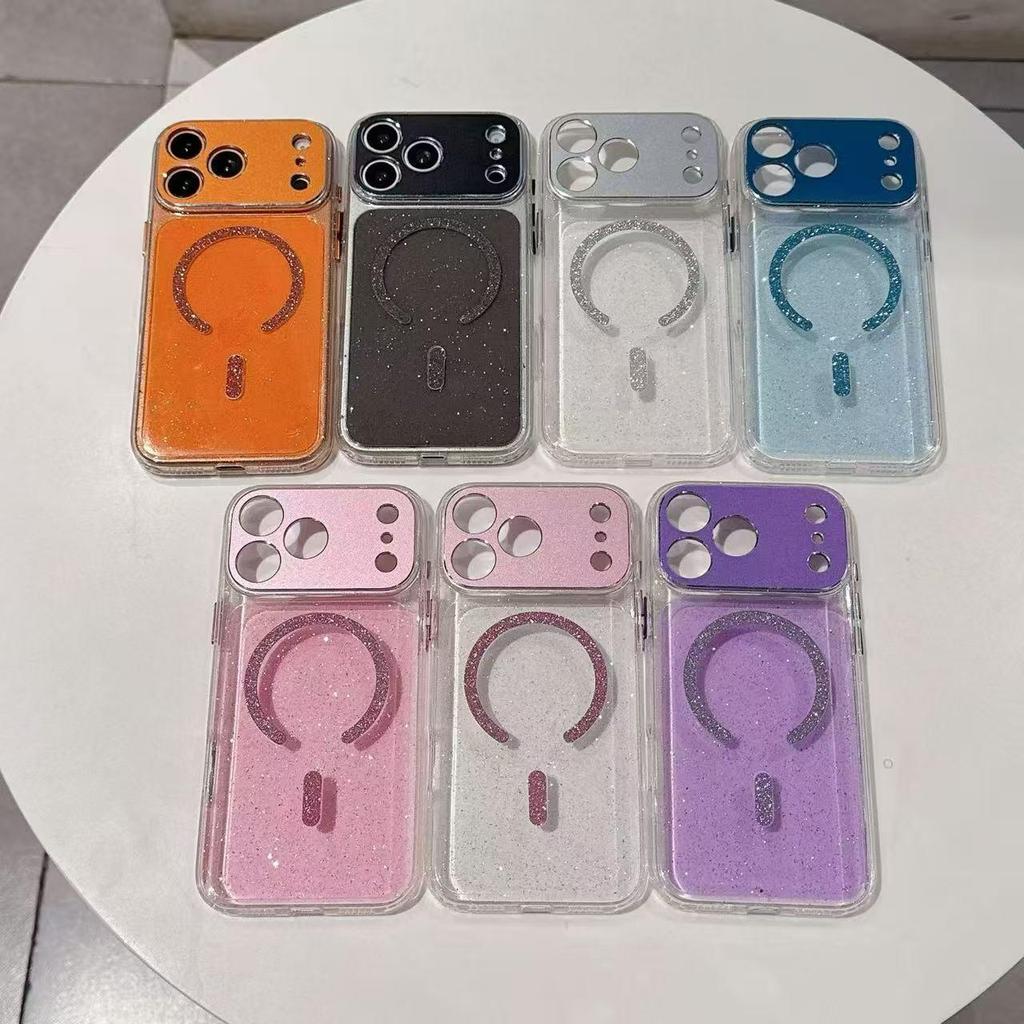 iPhone 17 Pro Max Transparent Glitter Magnetic Case with Precise Fit
