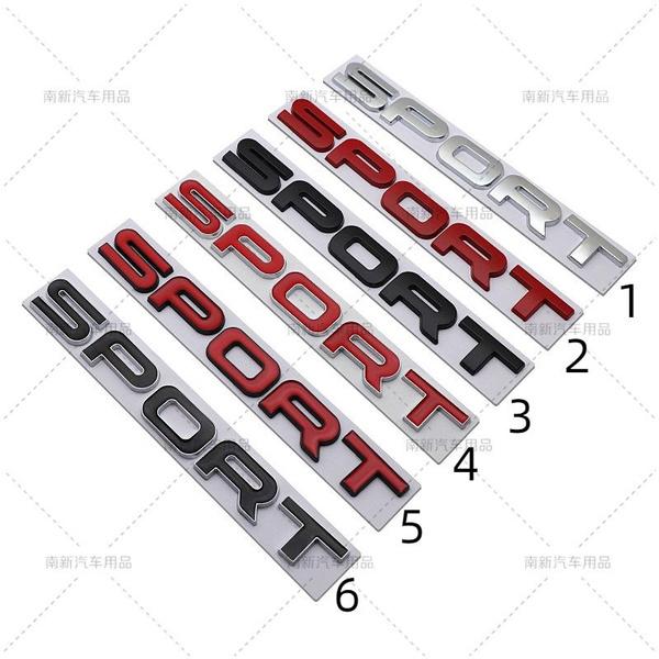 2pcs/lot 3D Metal SPORT Car Emblem Auto Badge Rear Trunk NamePlate Stickers Side Fender Decal