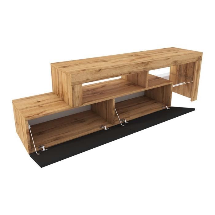 Mobile TV - SELSEY - Asten - Rovere Wotan - Nero - LED integrato