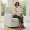 Modern Armchair With Hidden Storage Space And Cushion Teddy Fleece Upholstery 76x77x95 Cm Cream