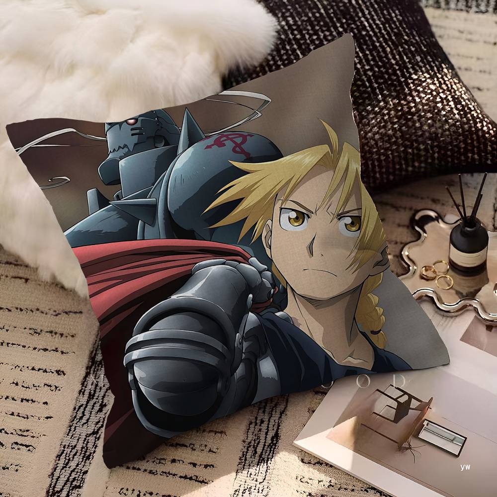 Anime Fullmetal Alchemist Cushion Cover Pillowcase Upholstery Sofa Throw Pillow Home Decor Pillowcas