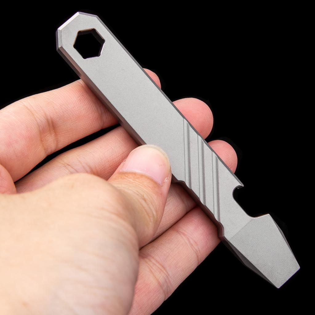 10CM Titanová slitina Multifunkční páčidlo Venkovní kempingový otvírák na lahve Nástroj EDC Kovová páčidlo Nový hřebenový páčidlo
