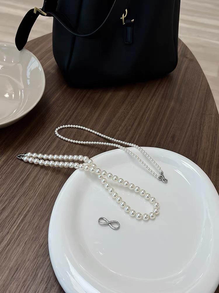 Akoya Gray Pearl Double-Strand Choker with Figure-8 Clasp