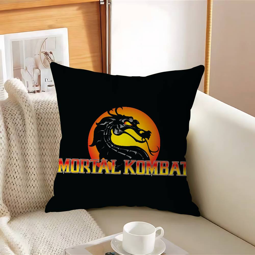 M-Mortal K-KombatS ЛОГО Наволочка Съемная Моющаяся Наволочка – Всесезонный Мягкий Лен 12x12Inch