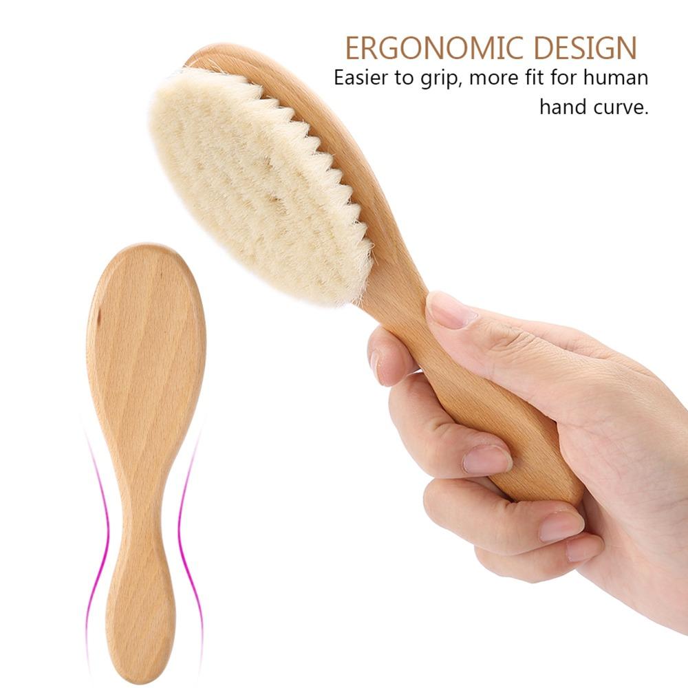 Soft Oil Head Brush Wooden Handle Hair Styling Brush Scalp Grooming Hair Cleaning Brush  Home Use