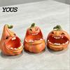 Trinket Keys Candy Holder Big Mouth Pumpkin Storage Box, Halloween Figurine Resin Jewelry Tray, Desktop Box for Home Office Desk Decor Party Ornament