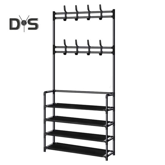 Multi-Layer Shoe Rack Doorway Clothes Hanger High Stability Simple Installation Shoes Shelf Floor-Standing Storage Rack