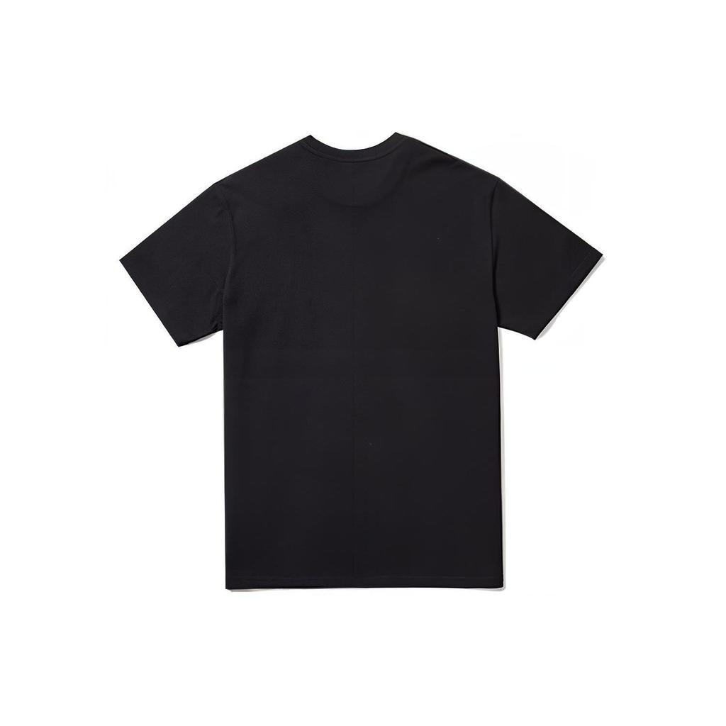 New Era Geometric Pattern Digital Print Crew Neck Pullover T-Shirt Unisex tops Black 12836337