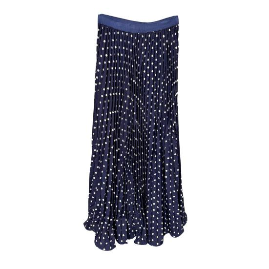 Gonna Donna Elastica Vita Alta Gonna Maxi a Linea A Modellante Ampio Fondo Stampa Pois Pieghettata Lunga per Uso Quotidiano Lavoro Tempo Libero