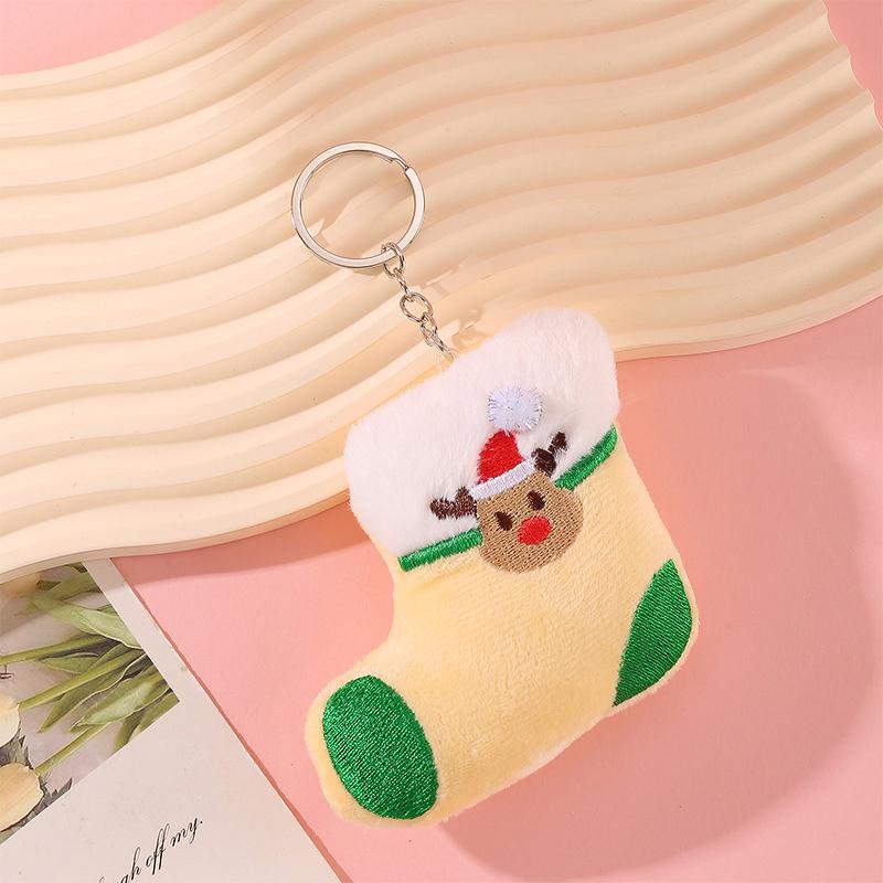 1PC Ornament Plush Keychains Gift Bag Charm Keyring Bag Pendants Cute Christmas Plush Doll Bag Accessories Christmas