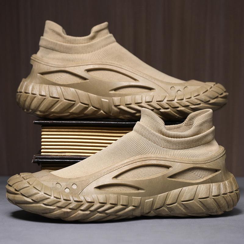 

Casual men s shoes mesh breathable socks men s sports shoes injection molding tooling shoes new flying woven labor insurance shoes 39 хаки