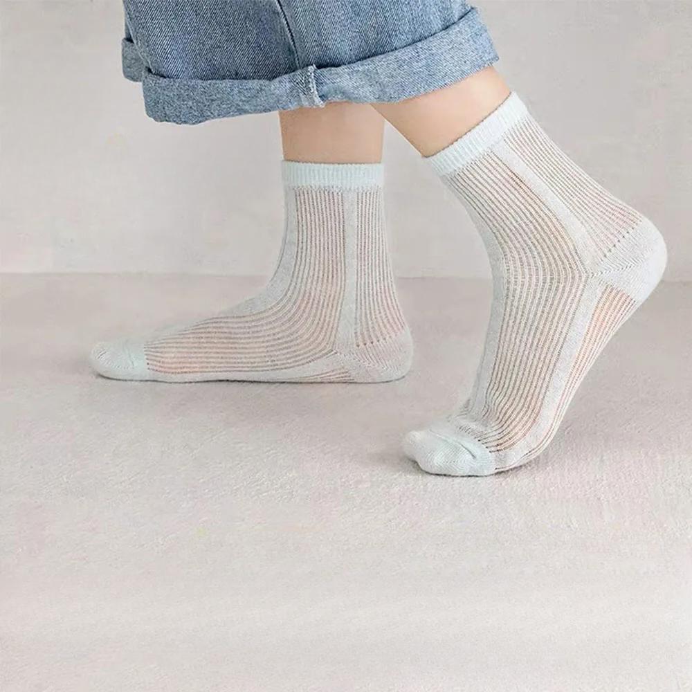 5 Paar ultradünne, atmungsaktive, leichte Netzsocken, beliebig kombinierbar, einfache Kindersocken im schlichten Stil, 1–16 Jahre