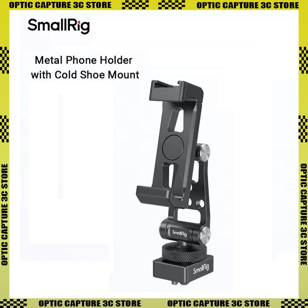 SmallRig Metal Phone Holder with Cold Shoe Mount Phone Support for DJI RS 3 /RS 3 Pro/ RS 3 Mini /RS 4Pro/RS 4 w Cold Shoe 4382