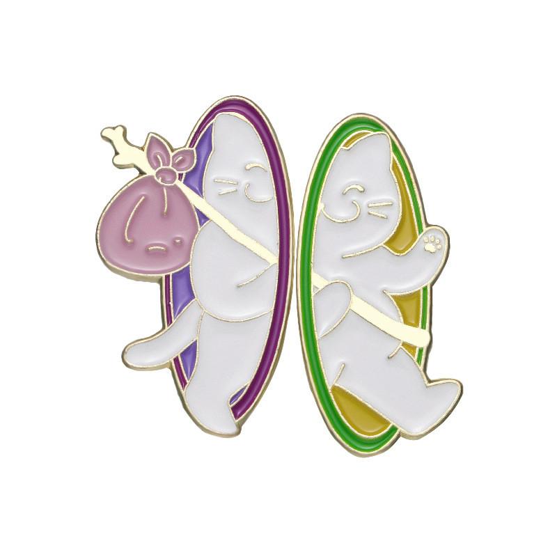 

Unique Cartoon Animal Brooch Crafted From Alloy With Vibrant Enamel Whale Rabbit And Cat Styles For Fashionable Attire XZ8351