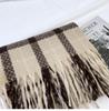 2024 Autumn/Winter Women's Plaid Scarf - Versatile Medium/Long Imitation Cashmere Tassel Shawl
