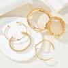 5Pcs/Set Gold Color Punk Geometry Multilayer Bangles Delicate Women's Hand Bracelet  for Women