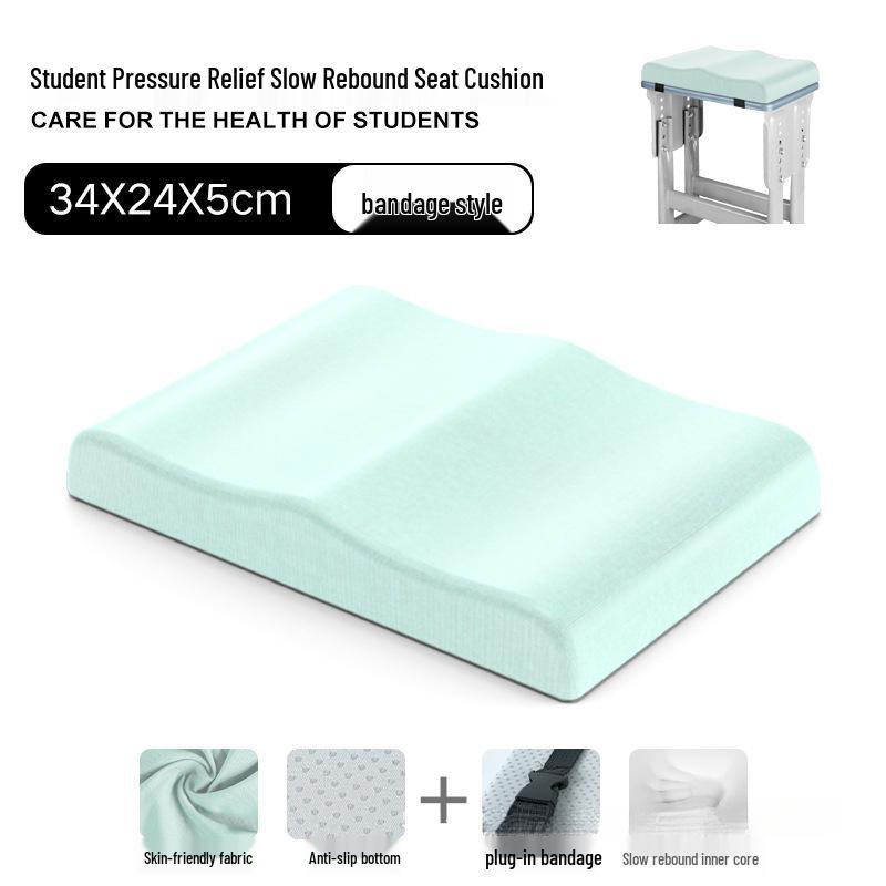 

Memory Foam Seat Cushion for Office, Classroom, or Dorm - Relieve Pain from Long Sitting 34 x 24 x 5 cm світло-зелений колір