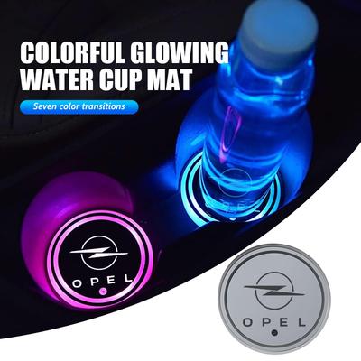 AAJA1 7 Color LED Car Cup Holder Light Pad Glowing Interior Decoration Mat For Insignia Corsa Zafira Meriva Mokka Astra H K C D