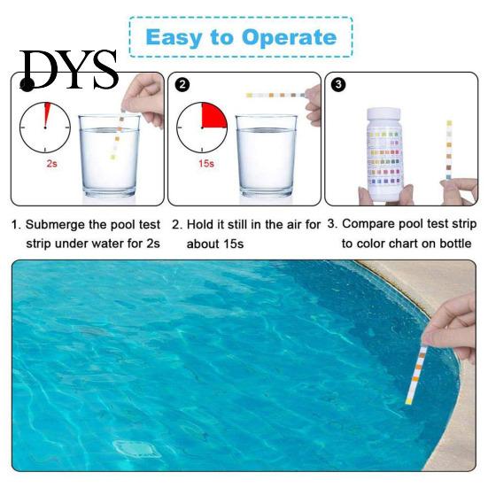 50Pcs 6-in-1 Pool PH Residual Chlorine Alkalinity Hardness Test Paper Strip