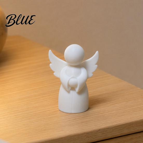 Spiritual Home Decoration 3D Printed Angel Figurine, Little White Guardian Statue, Mini Statue Healing Winged Figure for Desktop Shelf Decor Bookshelf