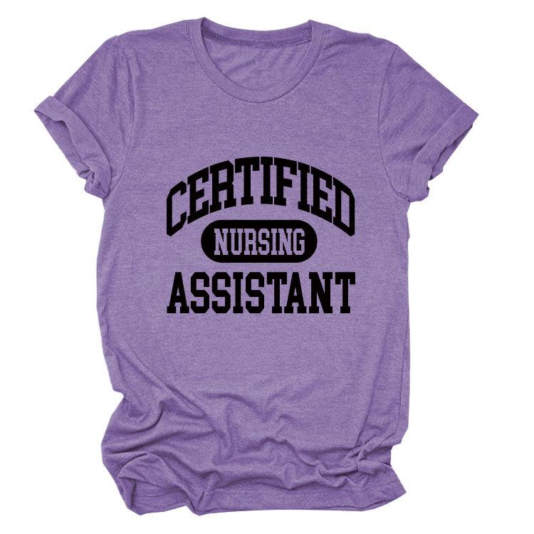 Certified nursing new short-sleeved women's fashion T-shirt large size