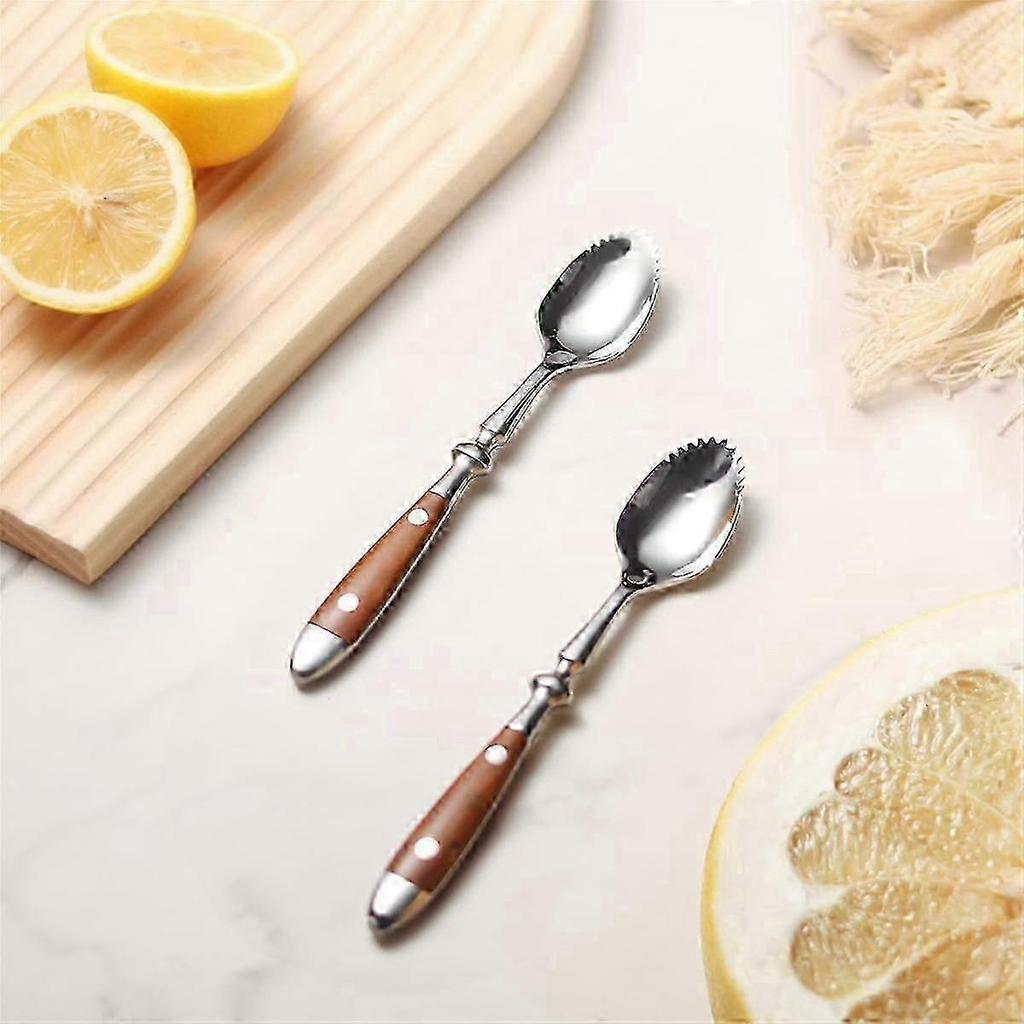 Lžičky na grapefruit, 4 ks Zoubkovaná lžička na grapefruit, Nerezová ocel 18/8 Ovocná lžička Lžička na kiwi