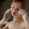 Floral Transparent Gloves Retro Short Gloves High Quality Wedding Gloves  for Women