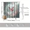 Butterfly & Floral Shower Curtain - Vibrant Pink Design, Fade-Resistant Polyester, Perfect For All Seasons Bath Decor