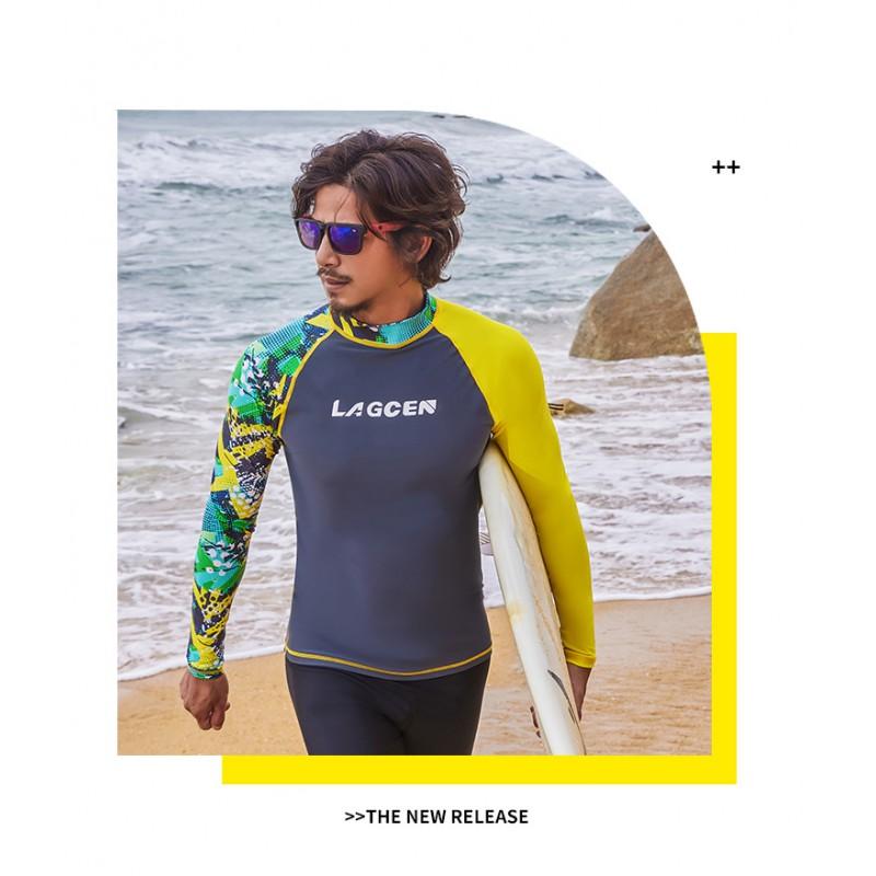 Mens Quick-Dry UV Protection Rash Guard Swimwear Diving Surfing Snorkeling Water Sports Performance Gear