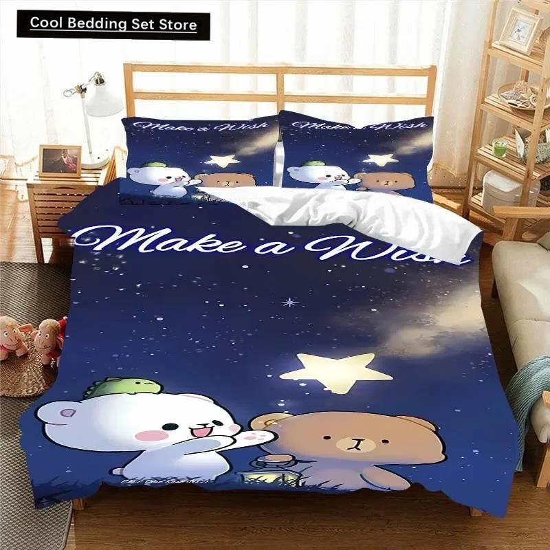 Kawaii Bubu and Dudu 3D Printing Anime Bedding Set Duvet Cover Comforter Bed Single Twin Full King Queen Size Bedding Set Kids