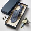 Men Tie Formal Striped Spotted Print Groom Wedding Tie Pointed High-End Style Business Necktie Outfit Accessory