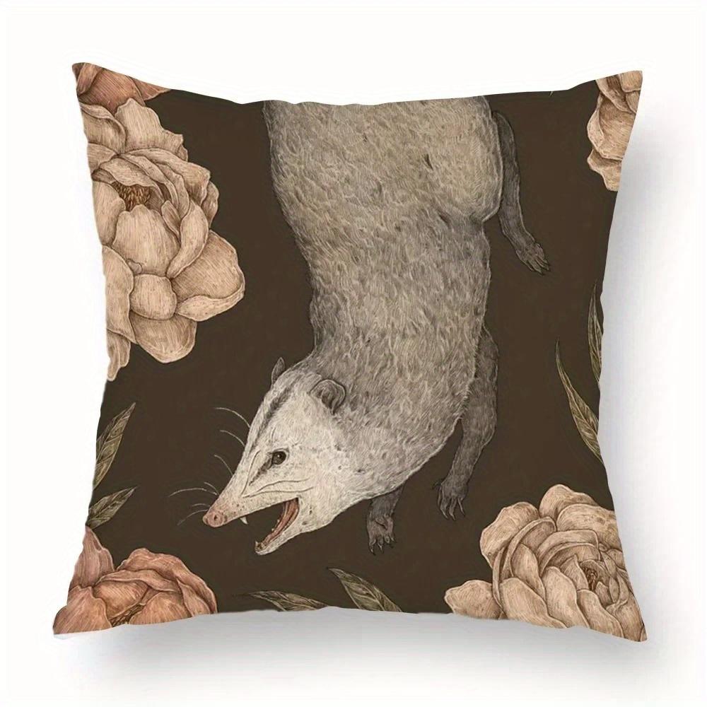 Home Decor Floral & Animal Skull Patterned Pillow Covers Pattern Cushion Cover Suitable For Sofa Bedroom Car Pillow Cover