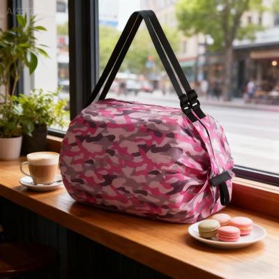 Yousheng Reusable Folding Shopping Bag Foldable Grocery Tote Oxford Cloth Heavy Duty Duffle Bag with Adjustable Handles for Grocery Shopping Travel