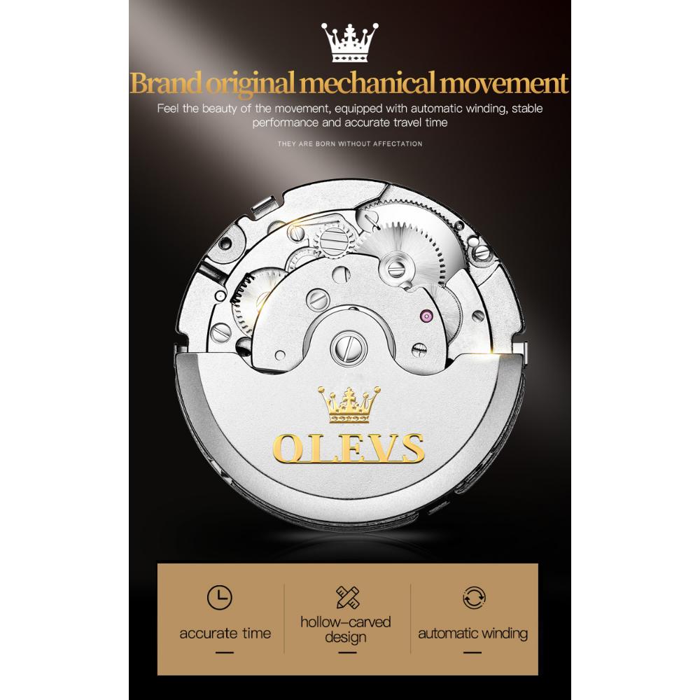 OLEVS Neue Uhr Automatische mechanische Uhr Multifunktions-Herrenuhr mit großem Zifferblatt