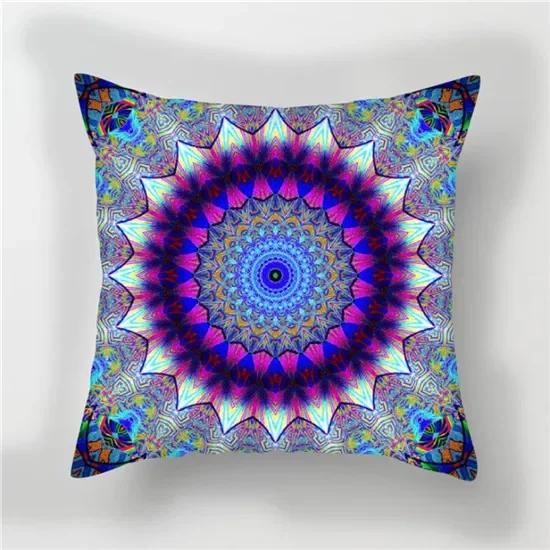 Home Decoration Pillow Case Contrast Flower Print Cushion Cover Car Office Gradient