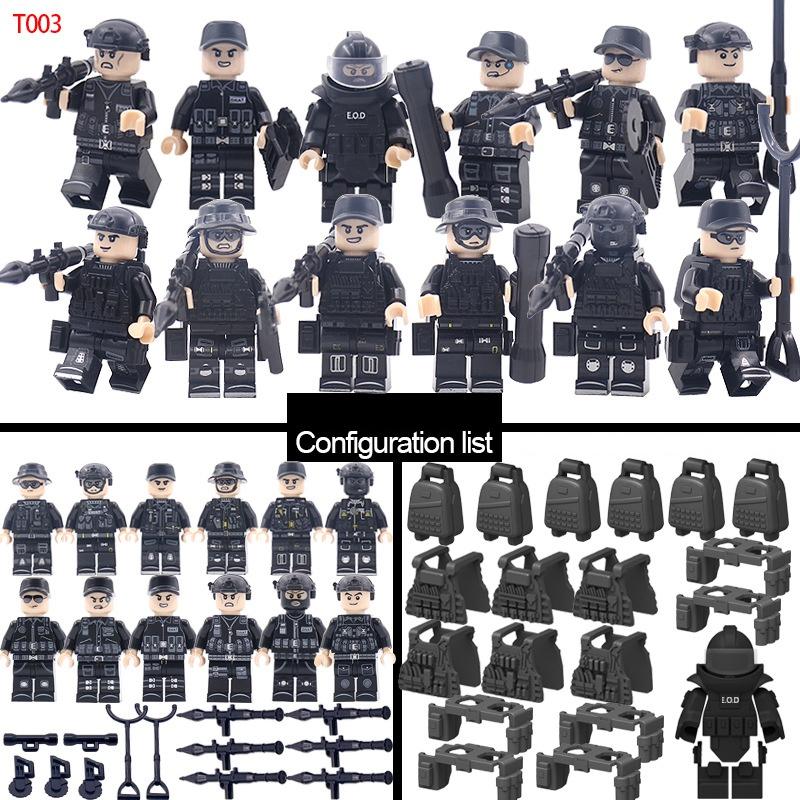 TopLovely  Swat Team Military Army Set Military Accessories police Minigigures Parts Building Blocks Toys