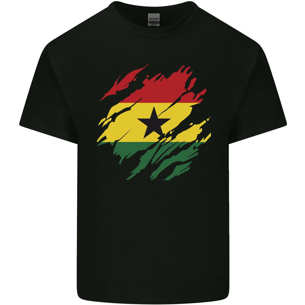 Torn Ghana Flag Ghanaian Day Football Mens Light Cotton T-Shirt Unisex T-Shirt M