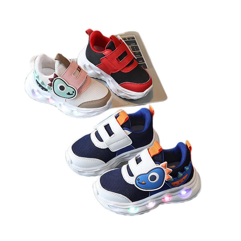 Leuchtende Kindersportschuhe - Atmungsaktives Mesh-Obermaterial für Jungen und Mädchen, Schuhe mit weicher Sohle