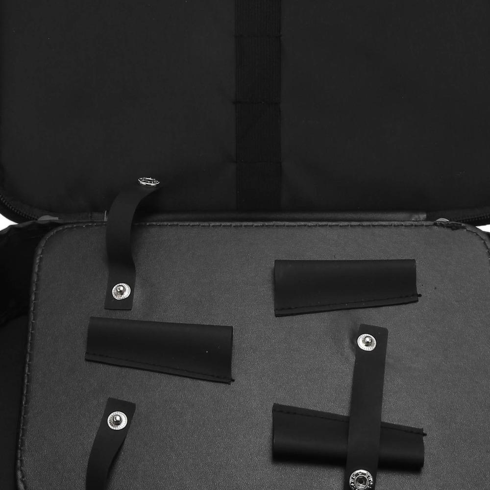 PU Hairdresser Carrying Case Organized Compartments Hair Cutting Grooming Kit Travel Use