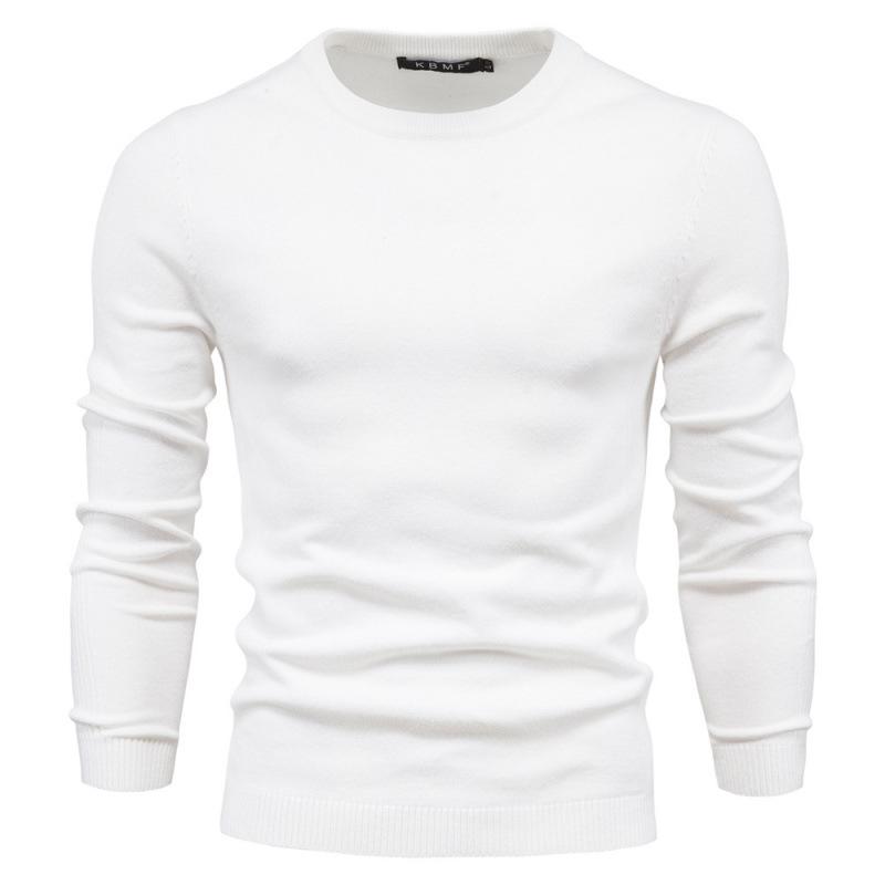Men's High Collar Casual Knitted Pullover Sweater for Autumn and Winter