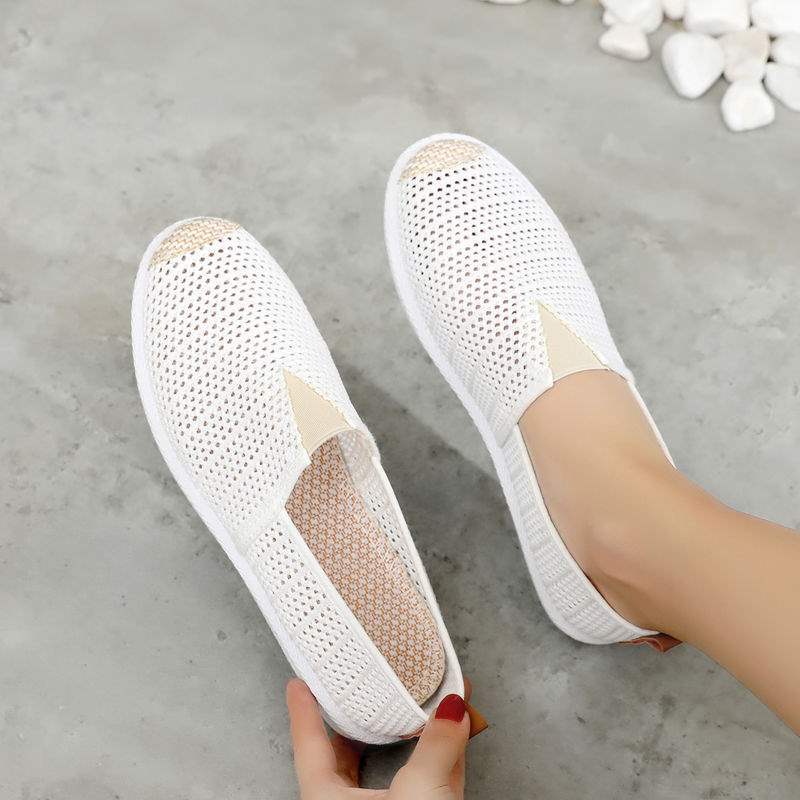 Old Beijing Cloth Shoes Women's One-pedal Lazy Fisherman Shoes Canvas Shoes New Spring and Autumn Summer Breathable Flats