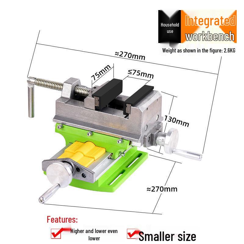 High-Precision Multi-Function Milling Machine Vise with Cross Slide Table and Drill Press Holder